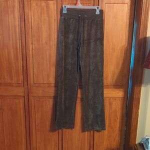 Brown Suede Track Pants